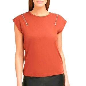 DKNY Rust Short Sleeve Top Size XS